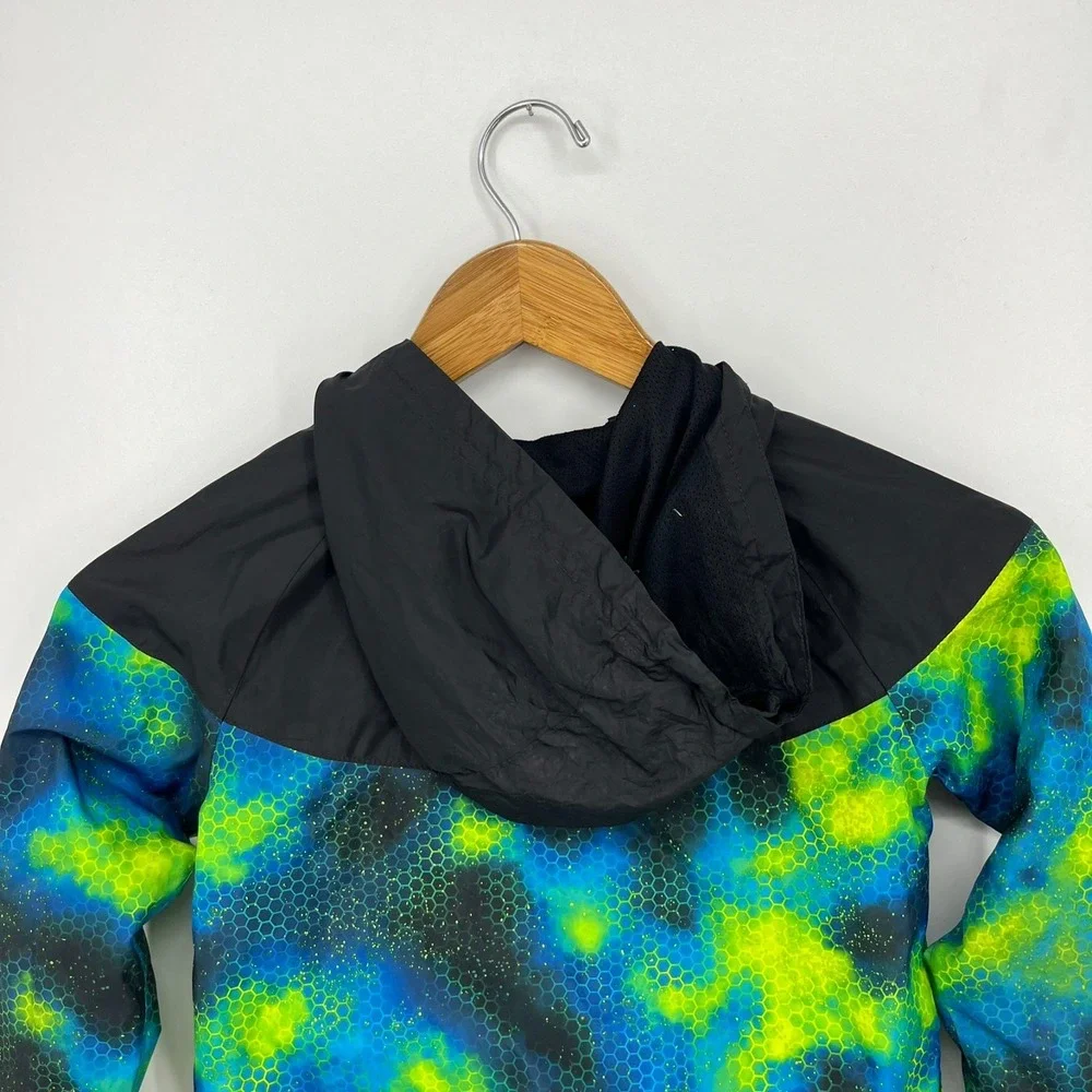 Nike Windbreaker Jacket Youth Size M 5-6 Years Multicolor Full Zip‎ Galaxy Print